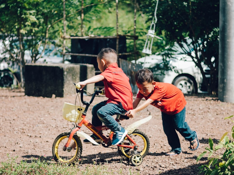 Child bicycle outdoors