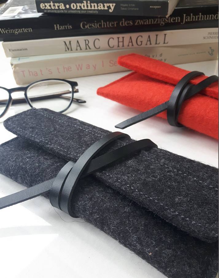Deluxe Wool Glasses Case – Handmade Merino Felt Eyewear Sleeve, 7th Anniversary Gift for Him or Her, Eco Minimalist Swiss Design