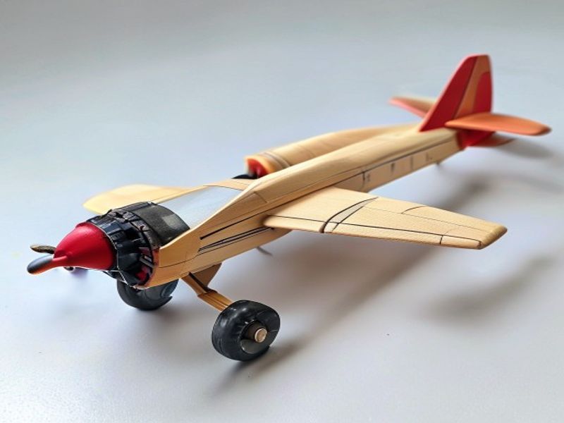 Model Aircraft Kit (Balsa Wood, Rubber Band Powered)