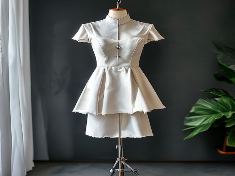 Adjustable dress form with measurement tape